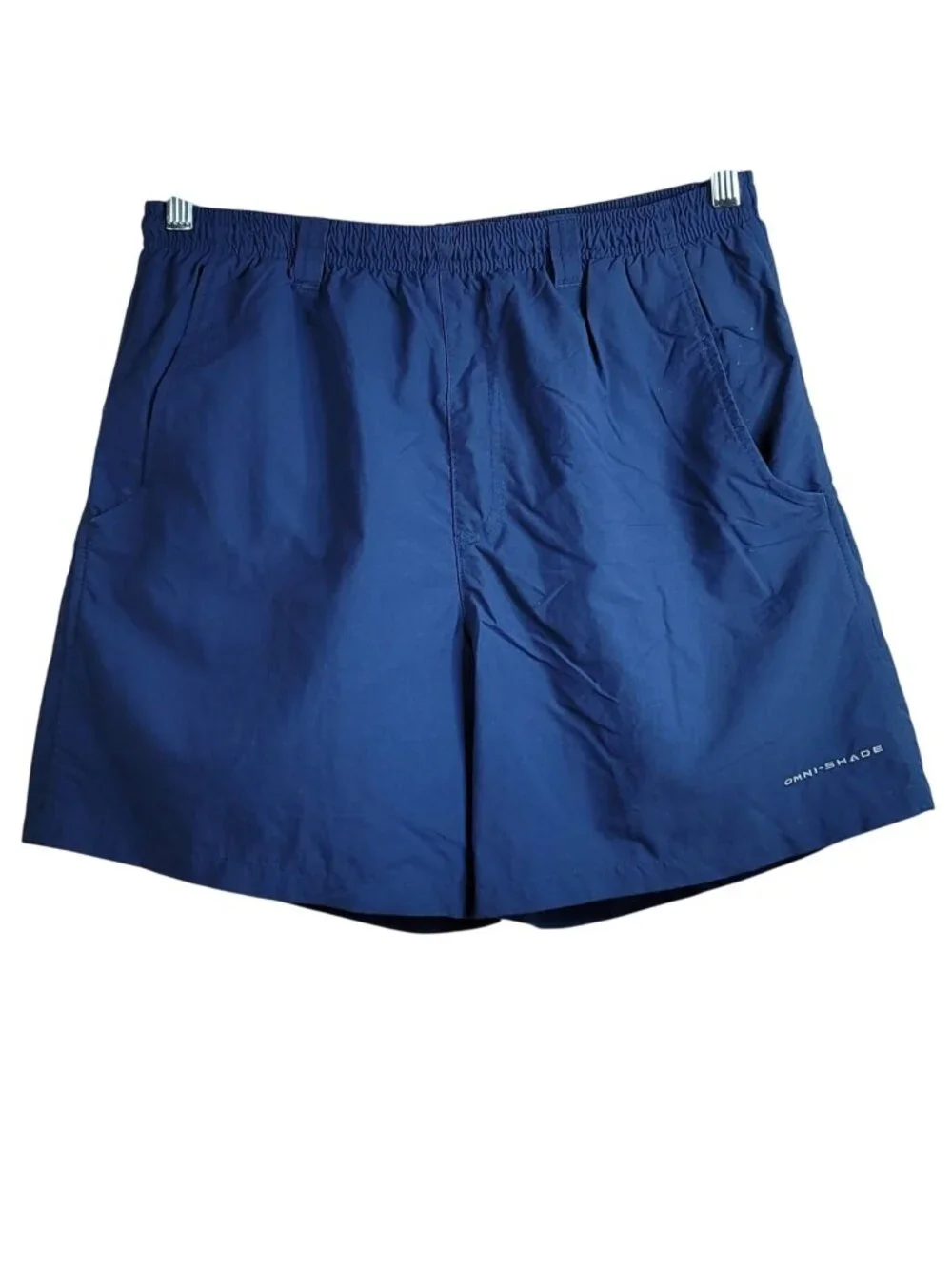 Columbia Mens PFG Swim Shorts Blue Medium Drawstring Pockets Omni-Shade 6